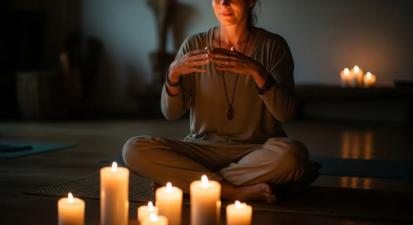 Instructor guiding a breathing exercise
